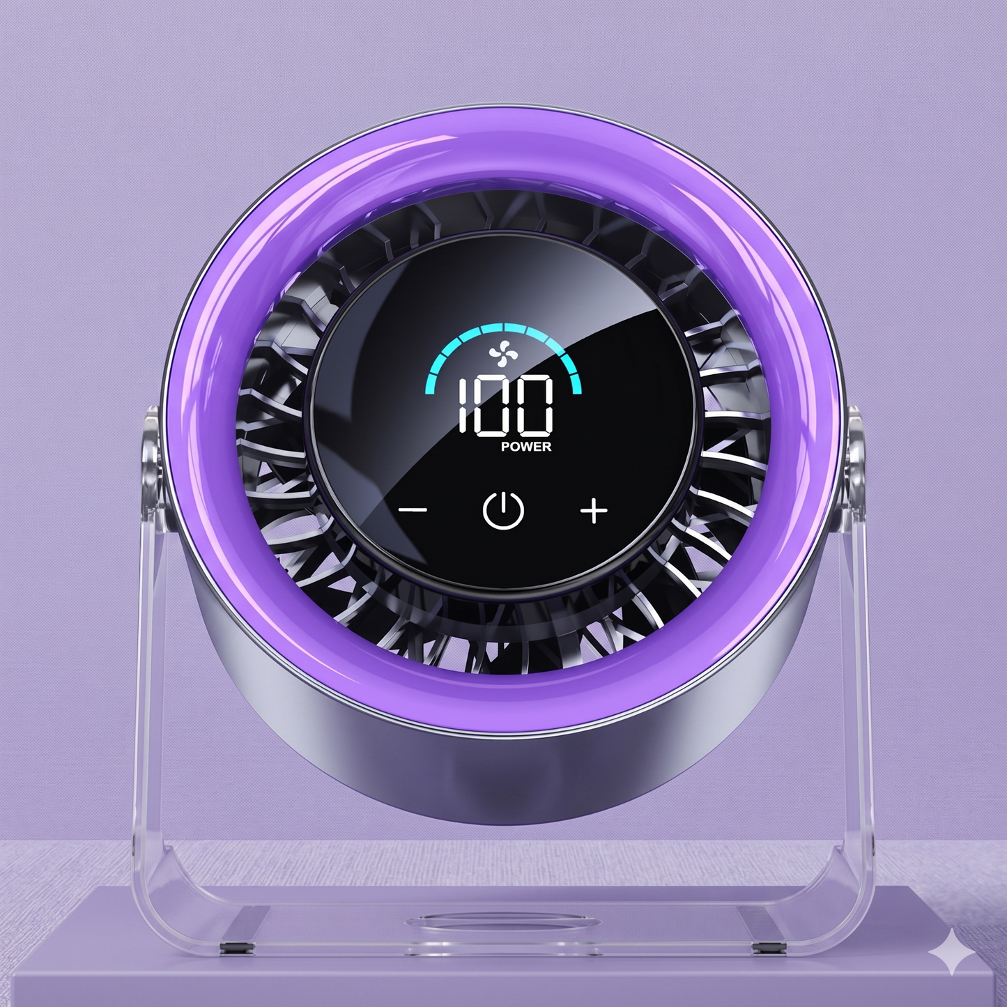 Ventilador Turbo Portátil Recargable con 100 Velocidades y Pantalla Digital LED™