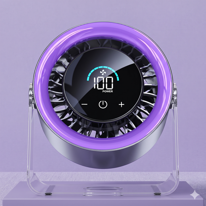 Ventilador Turbo Portátil Recargable con 100 Velocidades y Pantalla Digital LED™