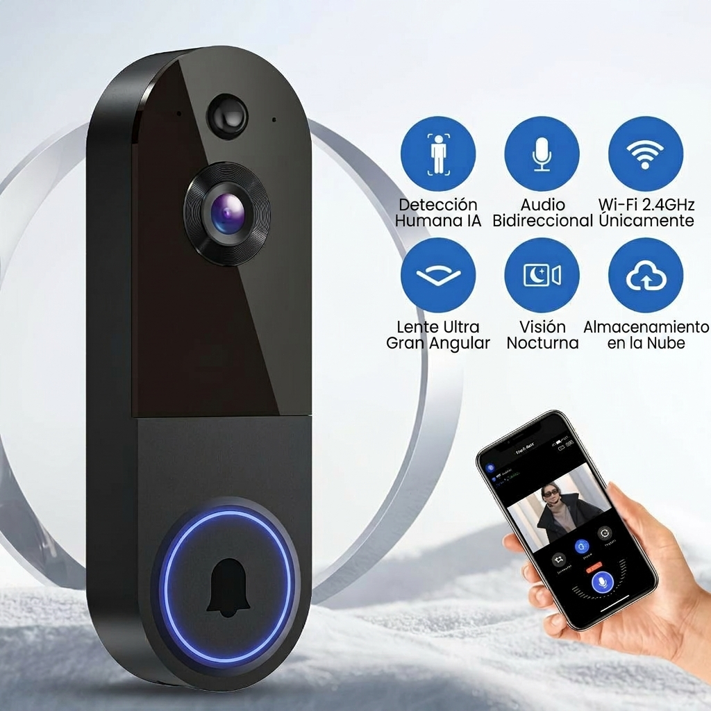 Timbre Inteligente con Cámara HD y Detección de Movimiento