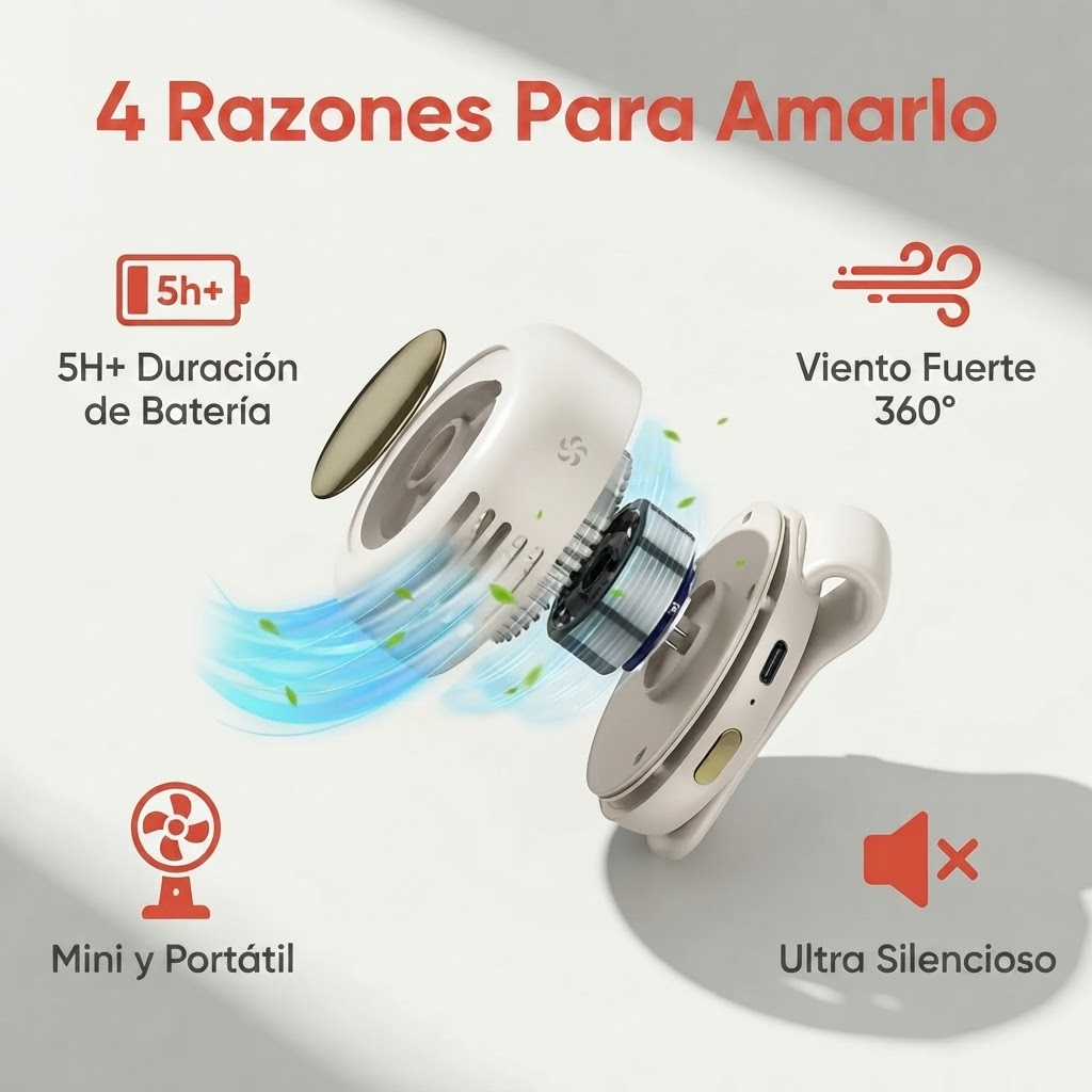 Ventilador Personal Recargable de Alta Potencia